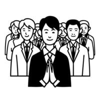 Manager offering spontaneous praise to an employee in an open office space concept as A candid image of a manager praising an employee for good work in front of colleagues The ope Square Square vector