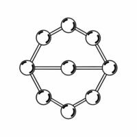Molecular restructuring for circular economy concept as Macro view of molecules breaking apart and reforming into new structures Camera tracks the transformation symbolizing the s Square Square vector
