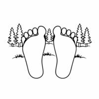 Nature therapy walk concept as Close up of feet walking on grass slowly zooming out to reveal a group on a nature therapy walk Camera follows the groups journey Highlights eco th Square Square vector