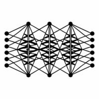 Neural network poll analyzer concept as Macro view of an AI neural network processing poll data Camera moves through synapses showing real time data flow and analysis Isolated on Square Square vector