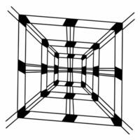 Orbiting ESG risk and opportunity matrix concept as Close up of a three dimensional matrix rotating in space representing ESG risks and opportunities Camera moves around the matri Square Set 2 Square vector