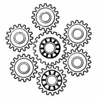 Orbiting gears with embedded nature scenes concept as Macro view of mechanical gears floating and rotating each containing miniature nature scenes Camera pans across the gears sho Square Square vector