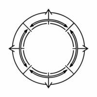 Orbiting circular economy diagram with community elements concept as Close up of a circular diagram representing the circular economy concept rotating in space Camera moves around Square Square vector