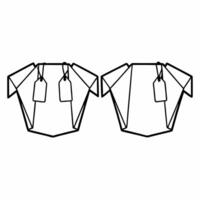 Origami bull and bear with price tags concept as of origami style bull and bear figures representing market trends with price tags hanging from them isolated on white The p Square Square vector