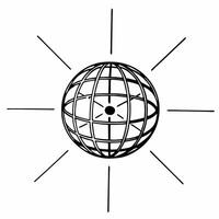Orbiting stakeholder ecosystem with ESG focus concept as Close up of a spherical ecosystem model representing various stakeholders rotating in space Camera pans across the sphere Square Square vector