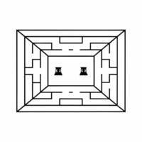 Plain backdrop with ESG themed maze concept as Static shot of a plain white backdrop featuring an ESG themed maze Camera slowly zooms out to show business figures navigating the m Square Square vector