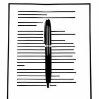 Plain backdrop with floating contract and pen concept as Close up pan across a plain backdrop A contract and pen float in mid air representing deal making Camera zooms out to sho Square Square vector