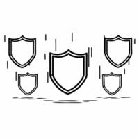 Plain backdrop with floating integrity shields concept as Wide shot of a plain light blue background with white integrity shield icons floating in zero gravity Camera slowly track Square Square vector