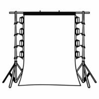 Plain backdrop with shadow silhouettes of renewable energy workers concept as Static shot of a plain white backdrop featuring shadow silhouettes of workers installing and maintaini Square Square vector