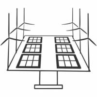 Plain backdrop with shadow play of renewable energy concept as Static shot of plain white backdrop with intricate shadow play depicting various renewable energy sources wind turbi Square Square vector