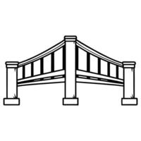 Plain Bridge with Copy Space concept as A plain bridge silhouette stretches across a glossy white background leaving ample copy space above The camera captures a side angle emphas Square Square vector
