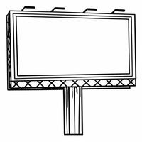 Plain Billboard Mockup concept as A plain billboard mockup stands against a glossy white background providing generous copy space for advertisement The camera captures a front fac Square Square vector