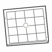 Plain Calendar with Copy Space concept as A plain calendar page marked with a green circle lies on a glossy white surface with ample copy space above The camera captures a top dow Square Square vector
