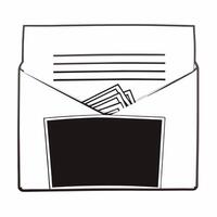 Plain Envelope with Currency Inside concept as A plain envelope slightly open revealing currency inside placed on a glossy white background with significant copy space above The c Square Square vector