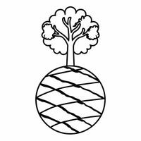 Plain Globe with Growing Tree and Copy Space concept as A plain globe with a tree growing on top sits on a glossy white background leaving ample copy space above The camera captur Square Square vector
