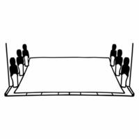 Plain gradient with silhouetted campaign rally concept as Soft gradient background from light to dark blue with black silhouettes of a campaign rally scene Camera pans across figu Square Square vector