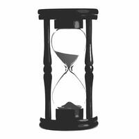 Plain Hourglass with Copy Space concept as A plain hourglass stands on a glossy white surface with ample copy space above The camera captures a close up front view focusing on the Square Square vector