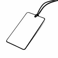 Plain Price Tag with Copy Space concept as A plain price tag with a string lies on a glossy white surface with significant copy space to the right The camera captures a close up s Square Square vector