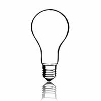 Plain Light Bulb with Copy Space concept as A plain light bulb stands upright on a glossy white surface with ample copy space to the right The camera captures a close up shot focu Square Set 2 Square vector