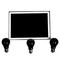 Plain white background with subtle light bulb icons and ample copy space concept as A minimalist image featuring a plain white background with glossy light bulb icons symbolizing i Square Square vector