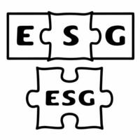 Plain white puzzle pieces forming ESG letters concept as Tracking shot of plain white puzzle pieces assembling to form the letters E S and G Camera pans to show diverse business f Square Square vector