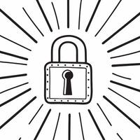 Plain white background with holographic digital padlock and copy space concept as A minimalist white background with a glowing holographic padlock floating toward the center repres Square Square vector