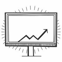 Plain white surface with rising stock chart concept as Tracking shot moving along a plain white surface A glowing stock chart rises upward symbolizing market growth Camera pans t Square Square vector