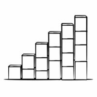Poll graph building blocks concept as Illustration of building blocks forming a rising poll graph Camera pans up the blocks as they assemble emphasizing growth Isolated on white Square Square vector