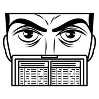 Pollsters intense focus on data concept as Close up of a pollsters face showing deep concentration while analyzing election data Camera slowly pans across their furrowed brow to t Square Square vector