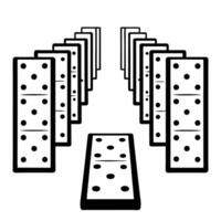 Poll number domino tiles concept as Cartoon style domino tiles with poll numbers forming a falling pattern Camera follows the domino effect emphasizing changing poll results Whit Square Square vector