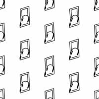 Poll worker silhouette tiles concept as Cartoon silhouettes of poll workers in various poses forming a seamless pattern Camera pans across the tiles showcasing different activitie Square Square vector