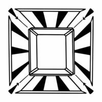 Prediction arrows through integrity prism concept as Wide shot of colorful prediction arrows passing through a transparent prism representing electoral integrity Camera slowly rot Square Square vector