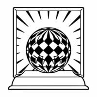 Prediction crystal ball kaleidoscope frame concept as Close up of a frame containing a crystal ball with kaleidoscopic patterns representing election predictions Camera rotates th Square Square vector