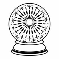 Prediction crystal ball tile kaleidoscope concept as Cartoon style crystal ball icons with swirling prediction patterns forming a kaleidoscopic design Camera rotates through the k Square Square vector