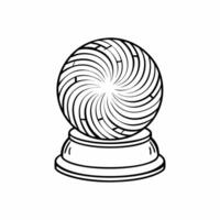 Prediction crystal ball tile swirl concept as Minimalist crystal ball icons with swirling prediction lines forming a hypnotic pattern Camera zooms in and out of the swirl creating Square Square vector