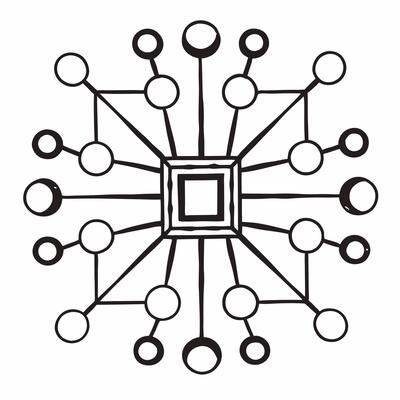 Prediction neuron network concept as of a neuron network representing predictive algorithms for elections Camera moves through the network highlighting data connections and Square Square