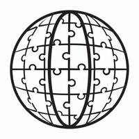 Puzzle globe representing global collaboration concept as A illustration of a globe made up of puzzle pieces symbolizing global collaboration and community in business The Square Square vector