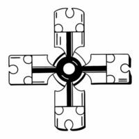 Puzzle pieces forming renewable energy symbol concept as Animation of puzzle pieces coming together to form a renewable energy symbol eg wind turbine or solar panel Camera zoo Square Square vector