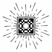 Quantum ballot encryption concept as Extreme close up of a glowing quantum particle representing an encrypted ballot Camera slowly rotates around the particle revealing complex da Square Square vector