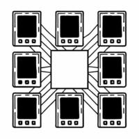 Quantum encrypted campaign messaging concept as Extreme close up of quantum encrypted campaign messages being transmitted Camera follows the encryption process showing unbreakable Square Square vector