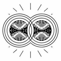 Quantum entangled decision nodes concept as Macro shot of two glowing particles representing decision nodes in quantum entanglement Camera pans to show multiple such pairs symboli Square Square vector