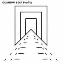 Quantum leap profits concept as Tracking shot following a businessperson leaping through a series of glowing portals Each portal represents a milestone in business growth The bac Square Square vector