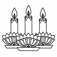 Santa Lighting Loy Krathong Candles concept as Illustrate Santa lighting candles on a Loy Krathong The scene captures the warm glow of the candles with a soft bokeh background and Square Square vector