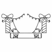 Santas Gift Wrapping Station concept as Show Santa at his gift wrapping station with glossy paper and ribbons all around The camera focuses on the wrapping process and provides sp Square Square vector