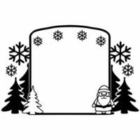 Santas Minimalist Winter Scene concept as Create a seamless minimalist winter scene featuring Santa among snowflakes and trees The design utilizes simple cartoon elements and prov Square Square vector