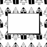 Santas Sustainable Gift Exchange concept as Illustrate a seamless background of Santa exchanging gifts made from sustainable materials The design features playful cartoon elements Square Square vector