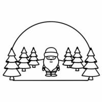 Santas Winter Landscape Background concept as Feature a scenic winter landscape where Santa stands proudly in the center The background has glossy snow and trees and the camera sl Square Square vector