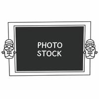 Santa with a Holiday Tree on a Podium concept as Create a illustration of Santa standing beside a podium with a small holiday tree The design features ample copy space on t Square Square vector