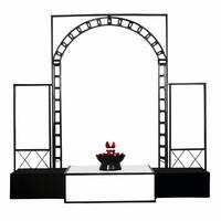 Santa with a Krathong on a Podium concept as Illustrate Santa presenting a beautifully decorated Krathong on a podium The design features glowing elements and ample copy space for Square Square vector