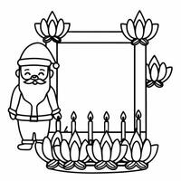 Santa with Glowing Krathong and Candles concept as Capture Santa beside a glowing Krathong adorned with candles The camera captures the warm glow and provides ample copy space for Square Square vector